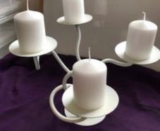 Wrought Candelabra Stand & Candles
