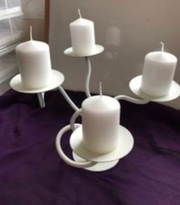 Wrought Candelabra Stand & Candles