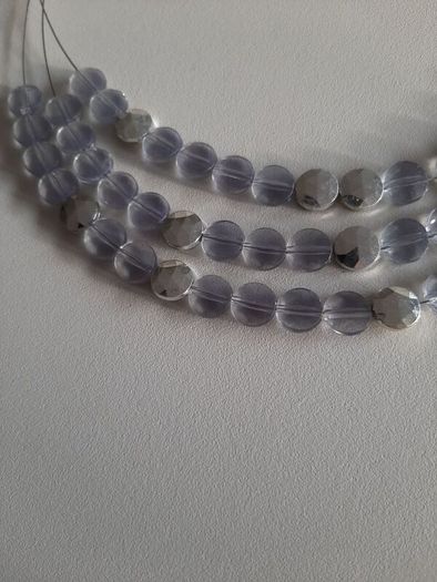 Grey and silver tone bead necklace