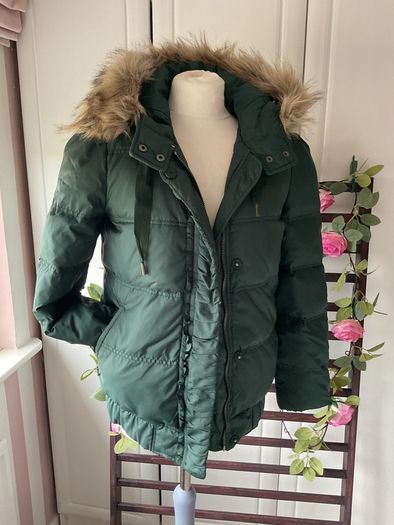puffer jacket feather & down juicy couture hooded jacket medium
