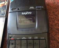 tape player and an assortment of cassettes