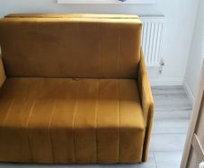 Stylish mustard velvet sofa bed & storage