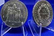 1977 France 50 francs Hercules large silver coin x 2