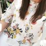 Floral top, Cut-out Shoulder Image 7