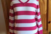 Ladies Tommy Hilfiger striped Jumper size L Uk 14 includes postage