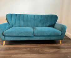 Excellent Condition 3 Seater Green Fabric Sofa - Harper