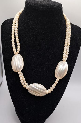 14 ct gold double strand pearl necklace
