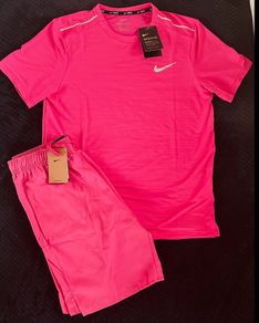 Nike Miller Dri-FIT Set Pink T-Shirt & Shorts Mens Size Large