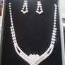 Silver/Crystal Bridal Neck Piece and Earrings Image 4