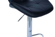 Zoya Black Adjustable Bar Stool Grey Velvet, Black Metal Base