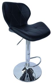 Zoya Black Adjustable Bar Stool Grey Velvet, Black Metal Base