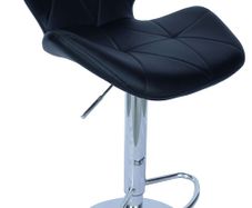 Zoya Black Adjustable Bar Stool Grey Velvet, Black Metal Base