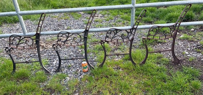 2 pairs of kids cast iron bench ends
