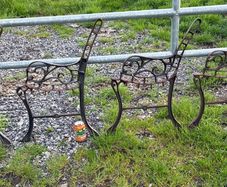 2 pairs of kids cast iron bench ends