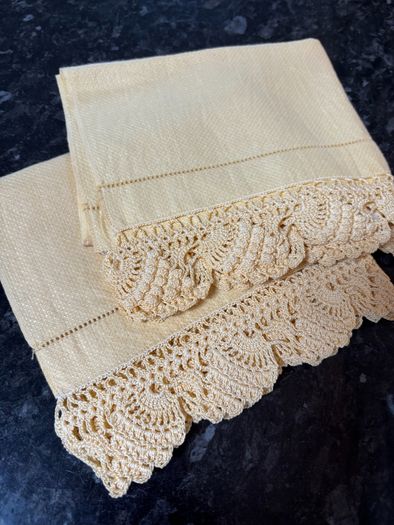 Two Vintage Yellow Traycloths/Mats