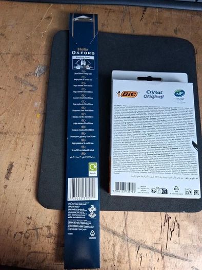 Brand New in packaging Helix Oxford 30cm Folding Ruler and 10 Black Cristal Original BIC pens