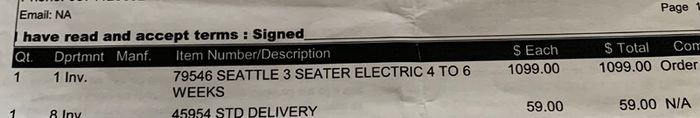 Electric three seater recliner