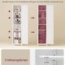 Tall Bathroom Cabinet with Full Length Mirror White 160 cm Image 3