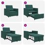 Single Sofa Bed Reclining Taupe 90 x 165 x 87 cm Fabric Image 5