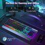 RGB Gaming Keyboard UK Layout, USB Wired Computer Keyboard with 15-Zone RGB Illumination, All-Metal Panel, 25 Anti-ghosting Keys, 105 Keys, IP32 Water & Dust Resistant, 90% Quiet Keyboards Image 7