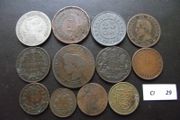 12 Vintage Foreign Coins (1835-1957)