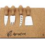 Cork Cheese Board, Cork Cheese Set, 4 Four Knives, Natural, Green product, Eco-friendly Image 2