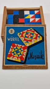 Wood blocks  vintage made in DDR mosaic