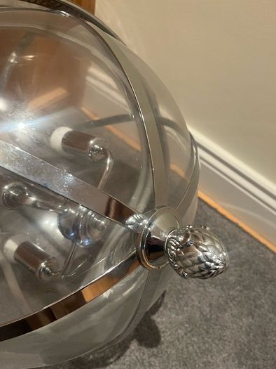 Orb Ceiling Pendant Light finished in Polished Silver