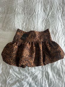 New River Island Women's Animal Print Puffball Mini Skirt - Size UK 10