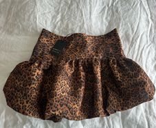 New River Island Women's Animal Print Puffball Mini Skirt - Size UK 10