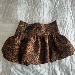 New River Island Women's Animal Print Puffball Mini Skirt - Size UK 10