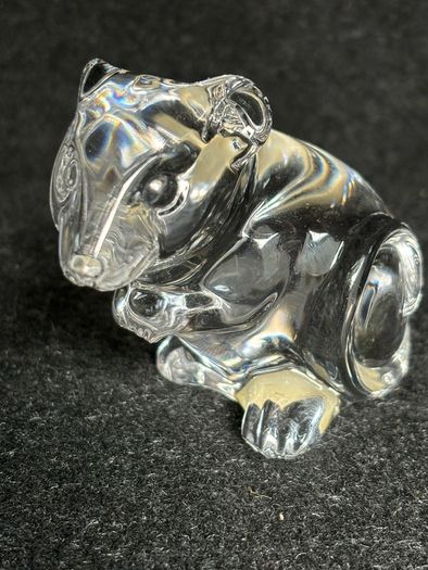 Vintage Lead Crystal Mouse Figurine / Desk Accessory