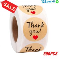 Thank you stickers - 1 inch roll of 500