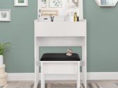 Dressing Table with Stool, Dressing Table with Mirror, 60 x 40 x 122 cm, White, Modern, Cosmetic Table, Dressing Table, Vanity Table, Folding Mirror, Dressing Table Set