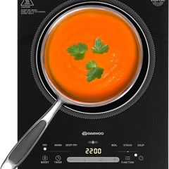 2200W Portable Single Induction Hob  Convenient Electric Cooktop for Use With Induction Suitable Pans, 6 Presets, LED Controls & Timer