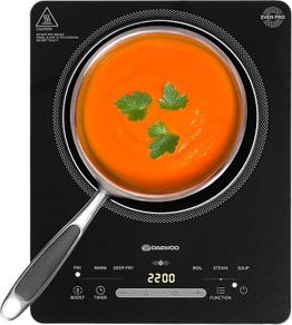 2200W Portable Single Induction Hob  Convenient Electric Cooktop for Use With Induction Suitable Pans, 6 Presets, LED Controls & Timer