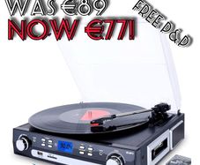 NEW SALE | Vinyl Record Player, Bluetooth Turntable with Stereo Speakers, Turntable for Vinyl to MP3 with Cassette Play, AM/FM Radio, Remote Control