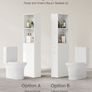 Narrow Bathroom storage cabinet  with drawers classic white Image 5