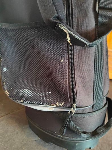 golf clubs trolley and bag