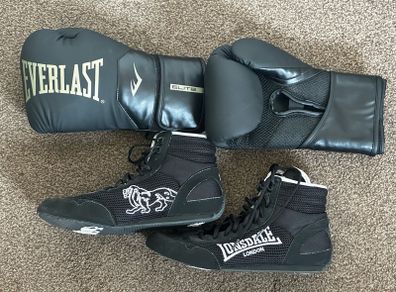 Everlast Elite Boxing Gloves + Lonsdale Boxing Shoes