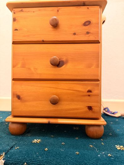 solid pine bedside drawer