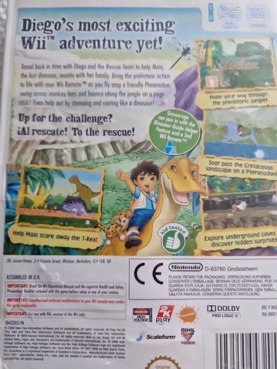 Go Diego Go Great Dinossaur Rescue Nintendo Wii Games Original