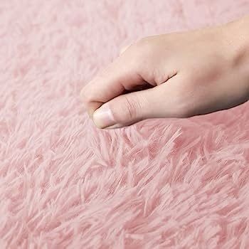 MULTIPLE SIZES/COLOURS AVAILABLE Area Rugs 50x80cm for Bedroom Anti Slip - Modern Super Soft Thick Pile Small Fluffy Shaggy Rug Non Shedding