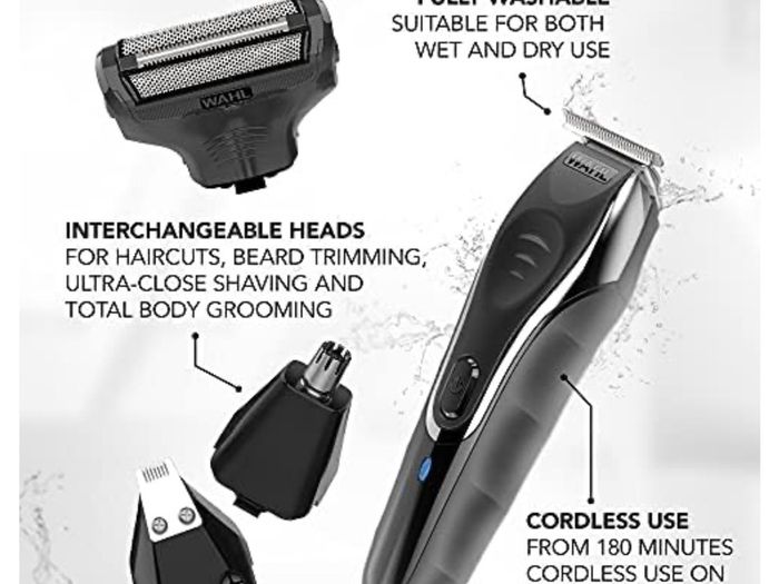 Wahl Aqua Blade 10 in 1 Beard Trimmer with 30ml Beard Oil, Beard Care Set for Men, Fully Washable head face and body