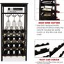 Wine Rack with Glass Holder & Table Top, 16 Bottles Storage, Floor Free Standing Bamboo Display Shelves for Home, Kitchen, Pantry, Cellar, Bar (MULTIPLE COLOURS) Image 7