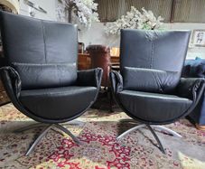 2xswivel chairs real leather