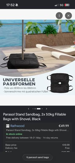 Sand bags for parasol / Gazebo