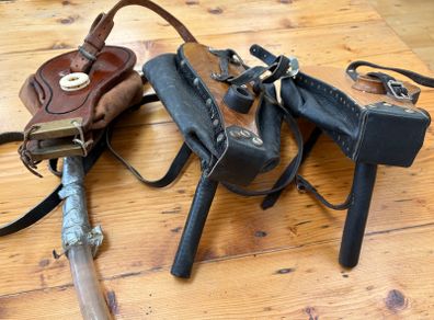 Three sets Uilleann pipes bellows