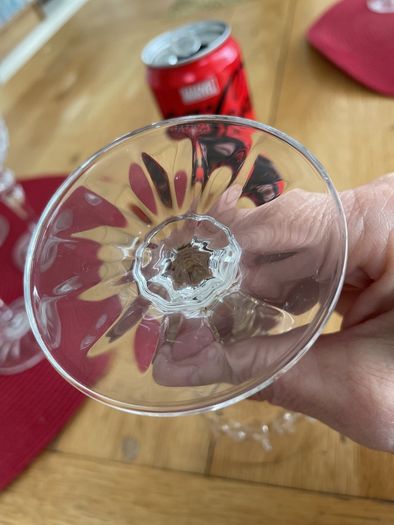 Set of six Galway Crystal small wine glasses