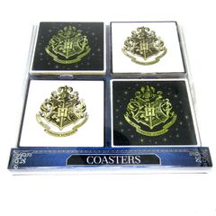 Harry Potter Coasters Set Of 4 Black & White School Emblem Hogwarts Crest Novelty Collectible From Penneys Primark Home   Brand new in original packaging This is official merchandise